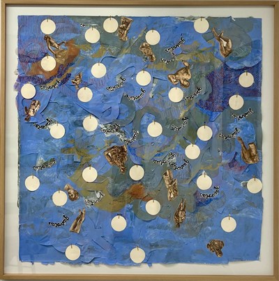 Técninca mista sobre papel 120x120 cm, Dimensão com moldura 138x138 cm